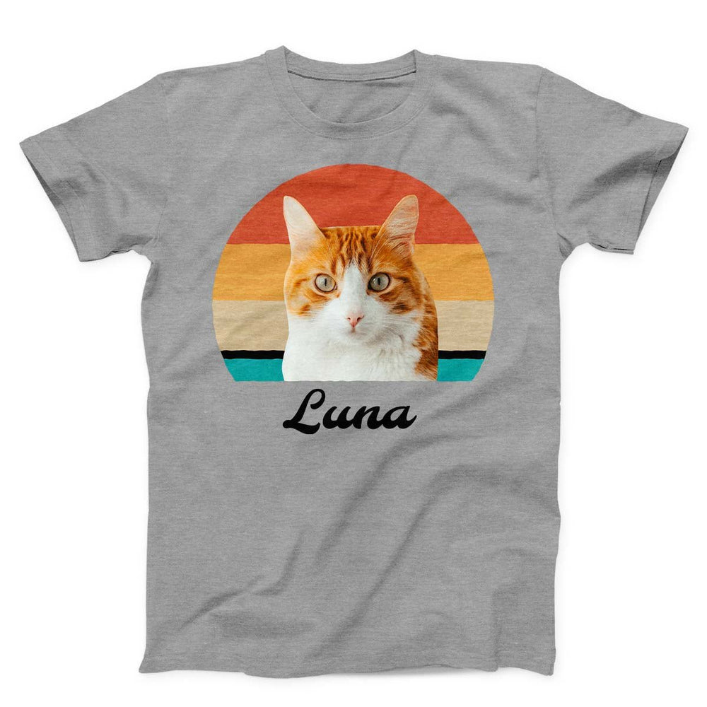 Custom Cat Retro Photo T-Shirt