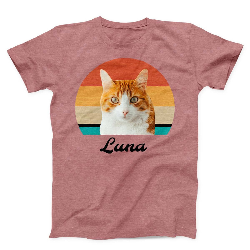 Custom Cat Retro Photo T-Shirt