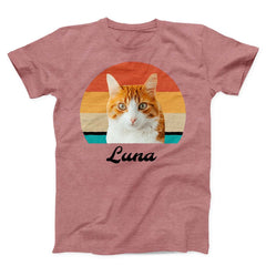 Custom Cat Retro Photo T-Shirt