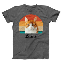 Custom Cat Retro Photo T-Shirt