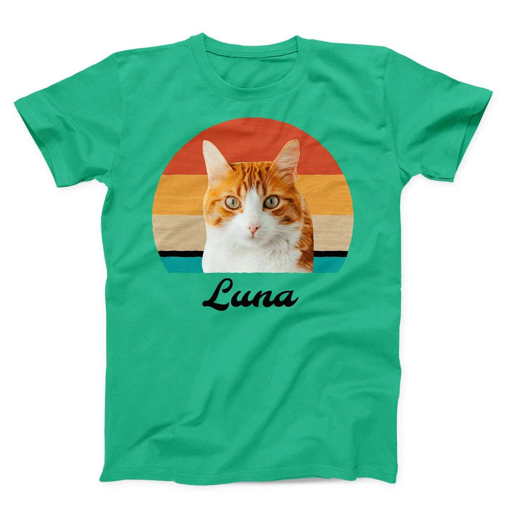 Custom Cat Retro Photo T-Shirt