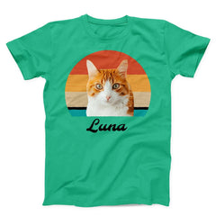 Custom Cat Retro Photo T-Shirt