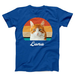 Custom Cat Retro Photo T-Shirt