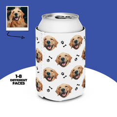 Custom Dog Face Can Cooler