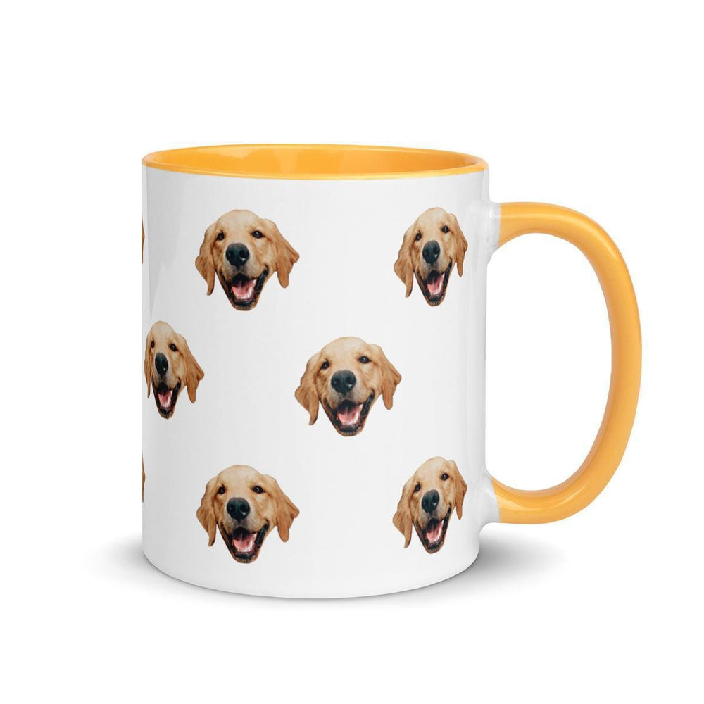 Custom Dog Face Mug With Color Inside