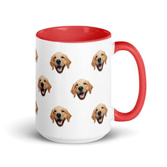 Custom Dog Face Mug With Color Inside