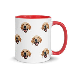 Custom Dog Face Mug With Color Inside