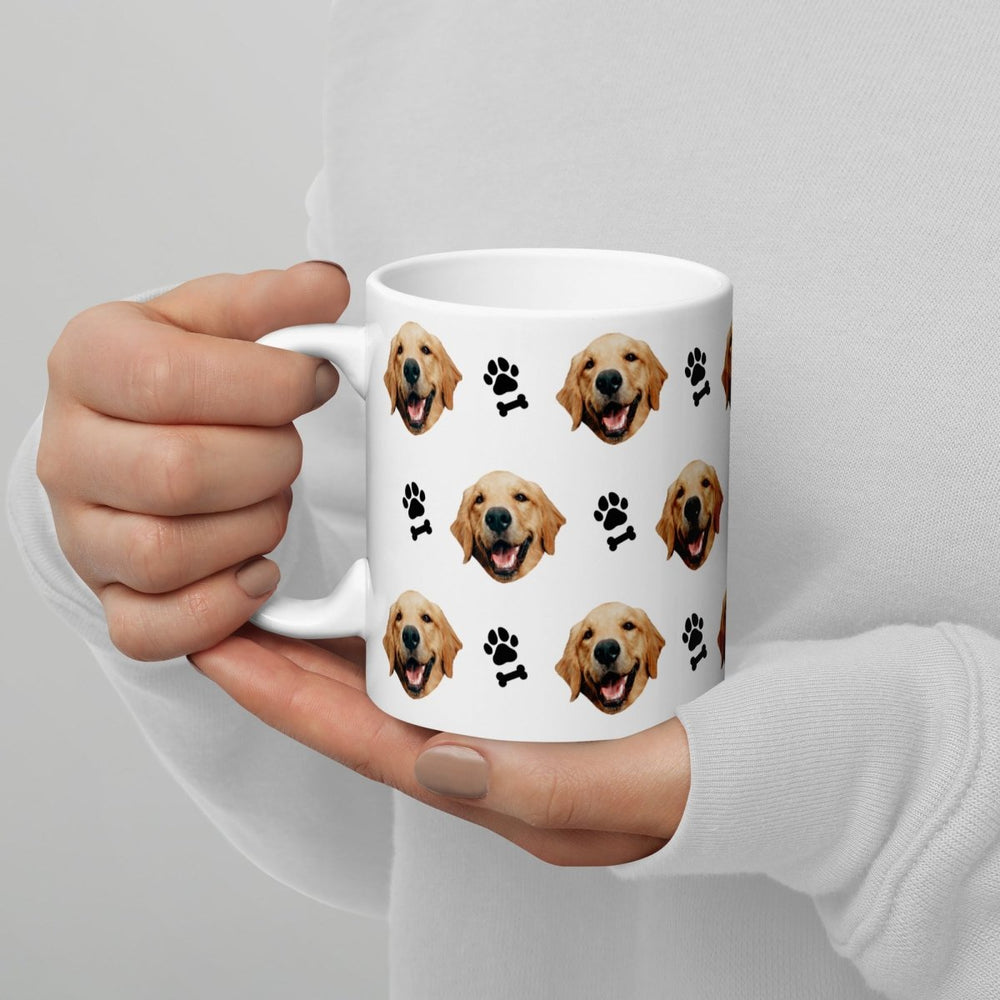 Custom Dog Face Mug With Paws