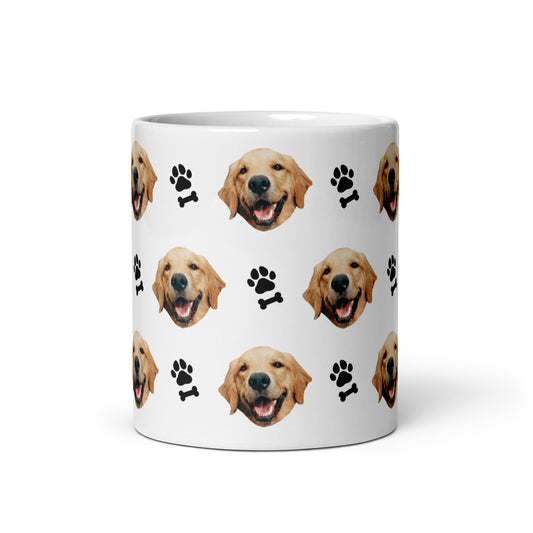 Custom Dog Face Mug With Paws