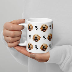 Custom Dog Face Mug With Paws