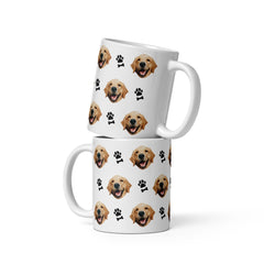 Custom Dog Face Mug With Paws