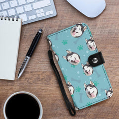 Custom Dog Face Phone Wallet Case