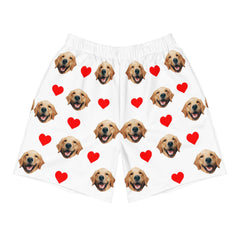 Custom Dog Face Shorts With Hearts