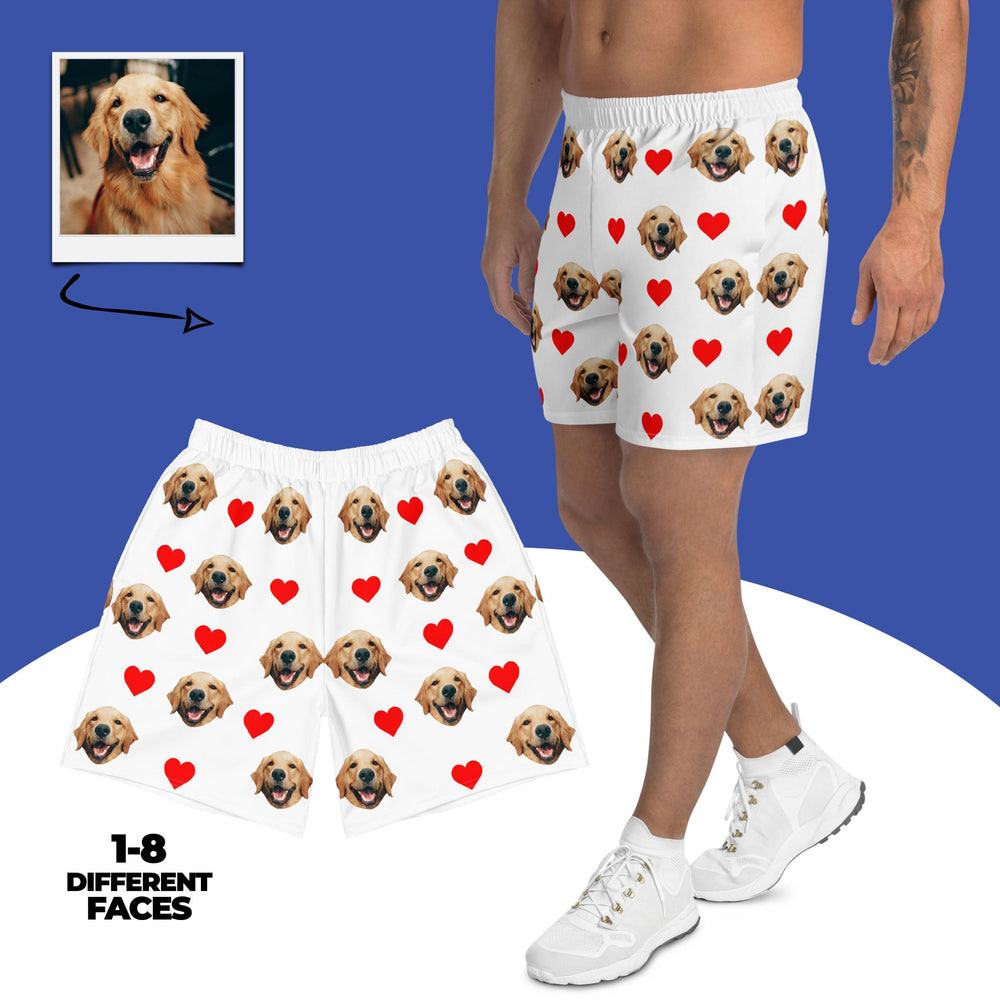 Custom Dog Face Shorts With Hearts