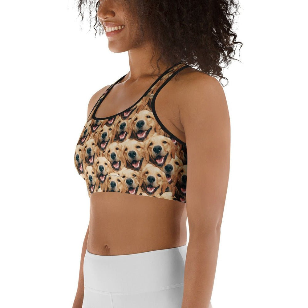 Custom Dog Faces Sports Bra
