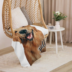 Custom Dog Photo Blanket With Name