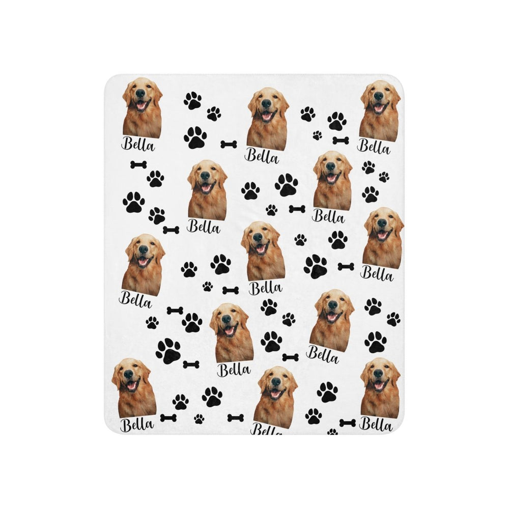 Custom Dog Photo Blanket With Text