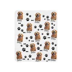 Custom Dog Photo Blanket With Text