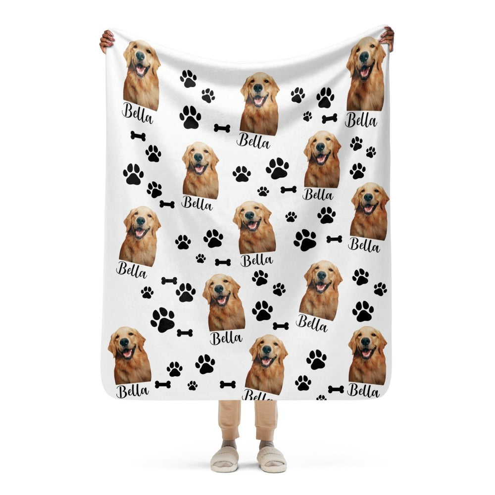 Custom Dog Photo Blanket With Text