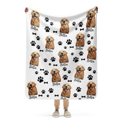 Custom Dog Photo Blanket With Text