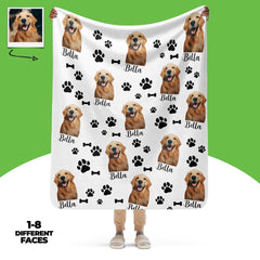 Custom Dog Photo Blanket With Text