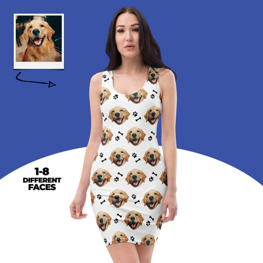 Custom Dog Photo Bodycon Dress