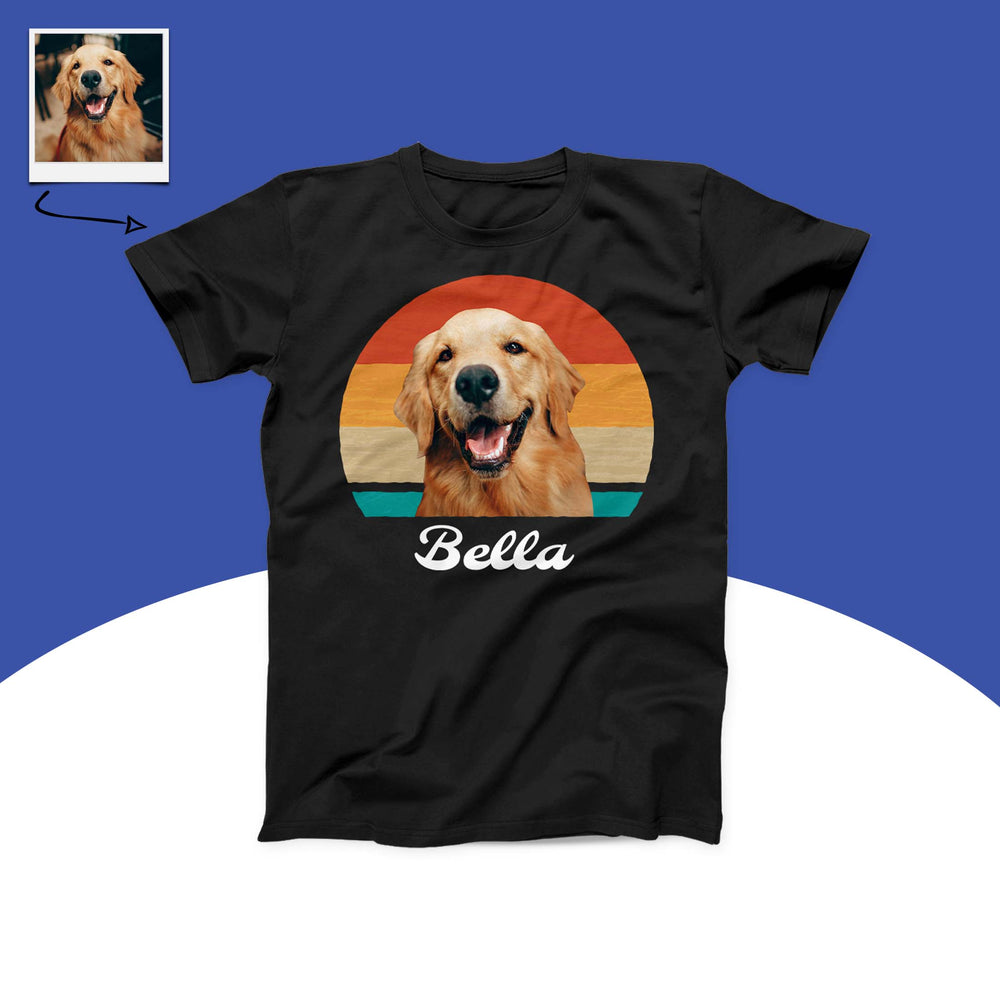 Custom Dog Vintage Retro Photo T-Shirt
