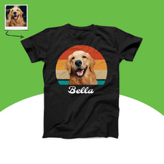 Custom Dog Vintage Retro Photo T-Shirt
