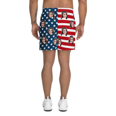 Custom Face American Flag Shorts