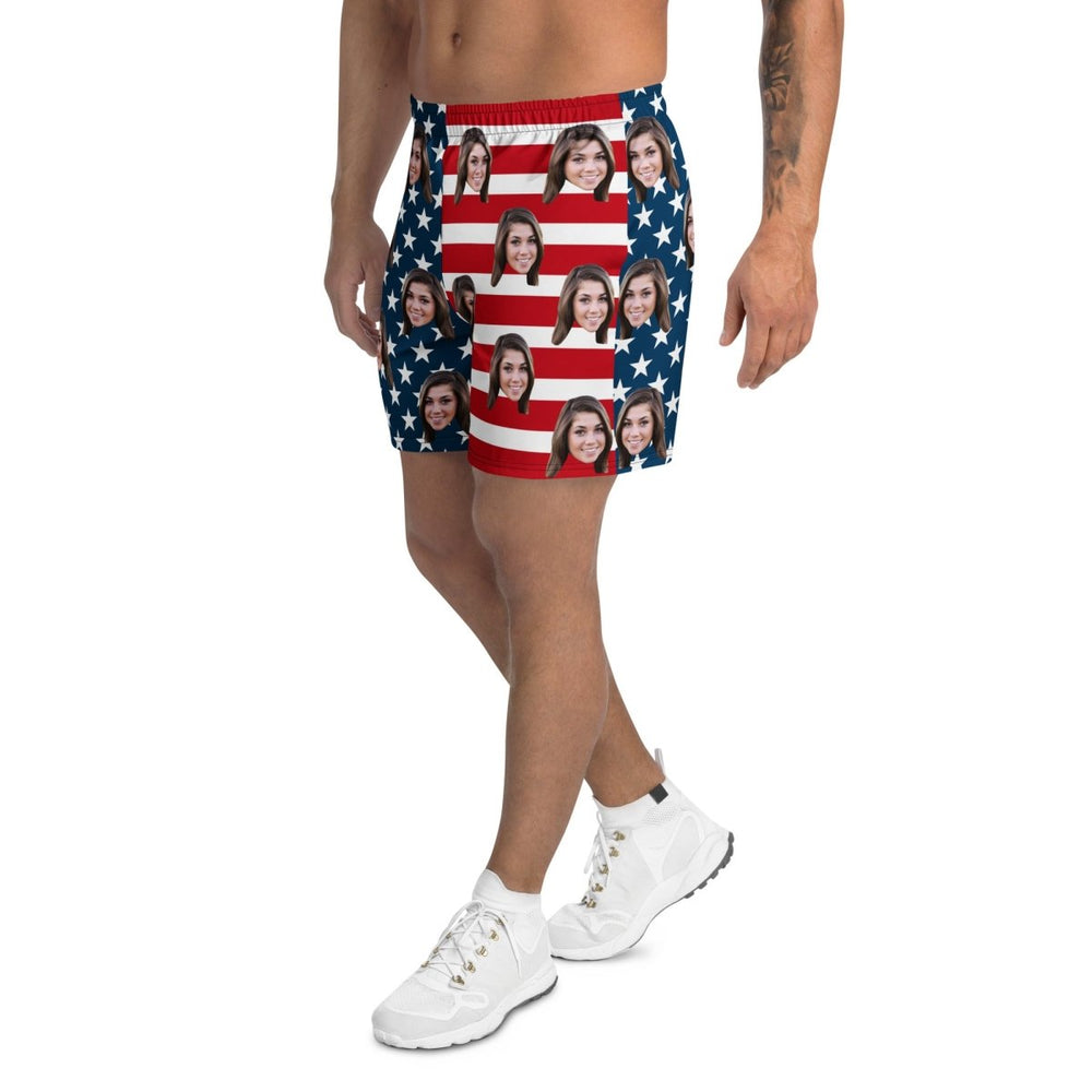 Custom Face American Flag Shorts