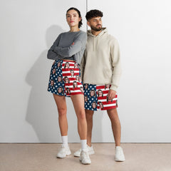 Custom Face American Flag Shorts
