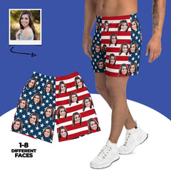 Custom Face American Flag Shorts