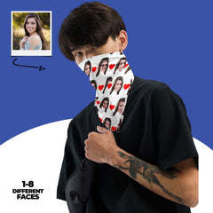 Custom Face Bandana With Hearts