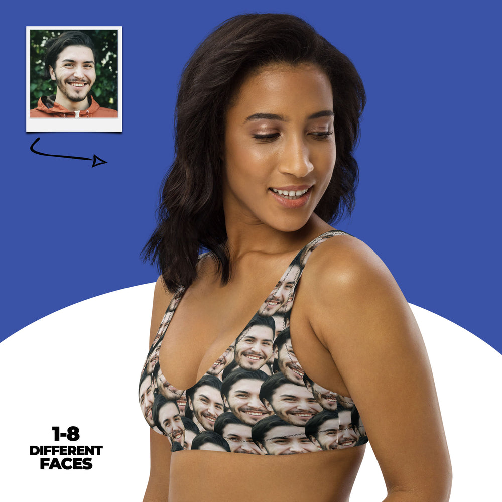 Custom Face Bikini Top Personalized Swimwear