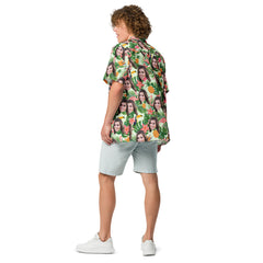 Custom Face Hawaiian Shirt Flamingo Jungle Print