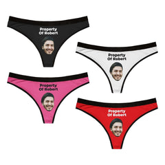 Custom Face Thongs Property Of Name