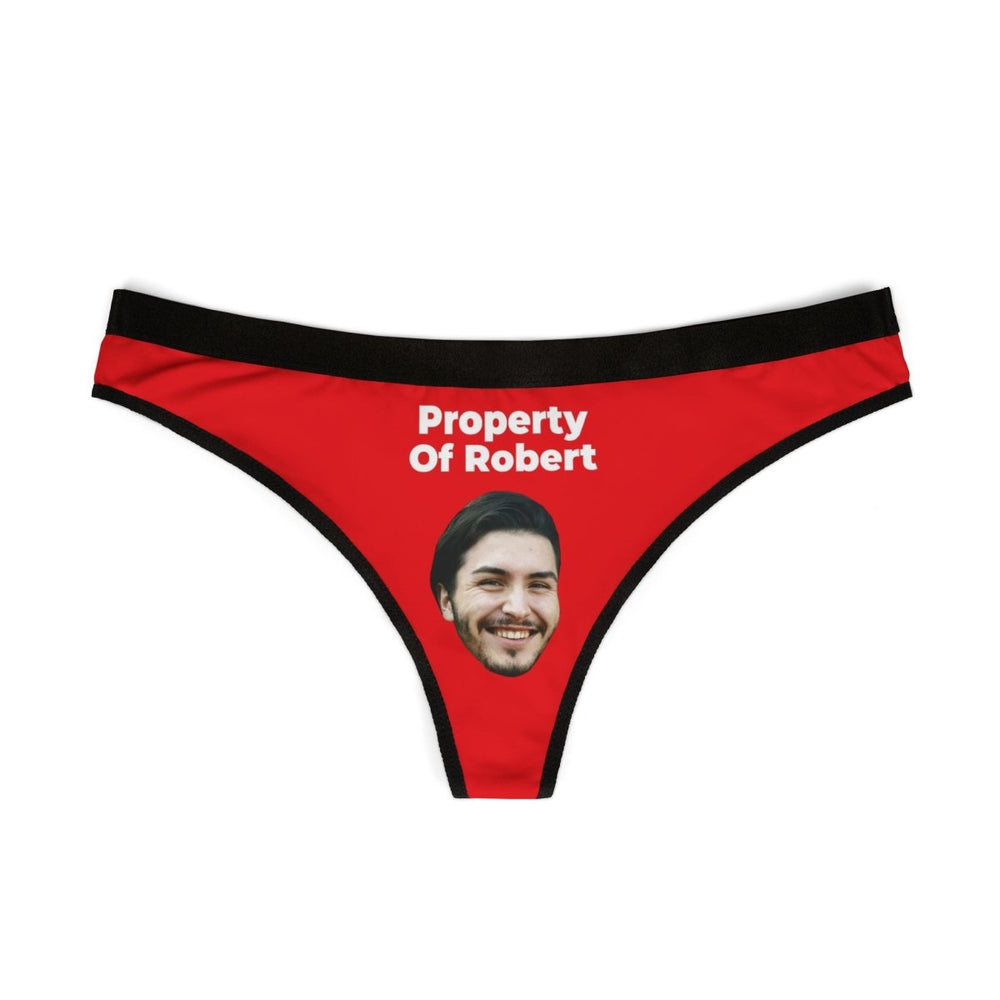 Custom Face Thongs Property Of Name