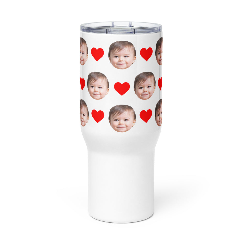 Custom Face Travel Mug With Handle