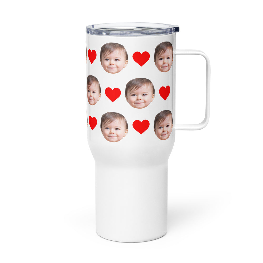 Custom Face Travel Mug With Handle
