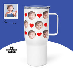 Custom Face Travel Mug With Handle