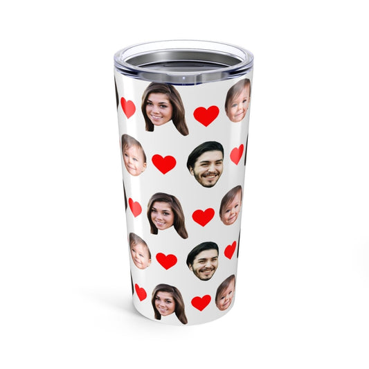 Custom Face Tumbler With Hearts