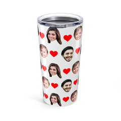 Custom Face Tumbler With Hearts