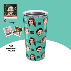 Custom Faces Tumbler Best Dad Ever Gift For Him