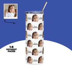 Custom Kid Face Tumbler With Text