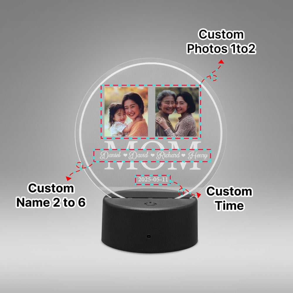 Custom Mom Photo Acrylic Gift With Kids Names