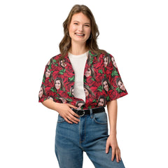 Custom Photo Hawaiian Shirt Red Roses Print