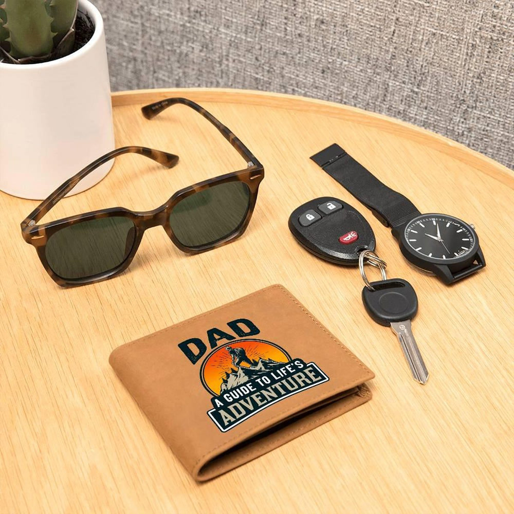 Dad A Guide To Life's Adventure Leather Wallet