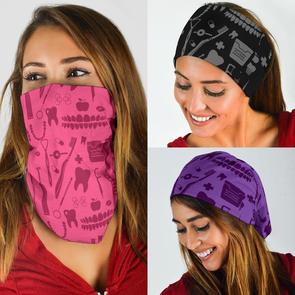 Dental Pattern Bandana Dentist Themed Face Cover