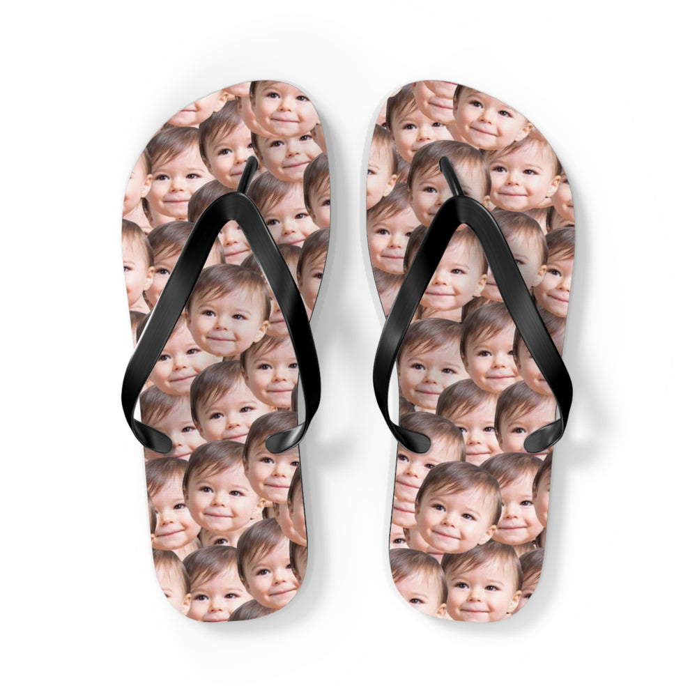 Personalized Baby Face Flip Flops Gift For Dad Mom