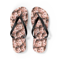 Personalized Baby Face Flip Flops Gift For Dad Mom